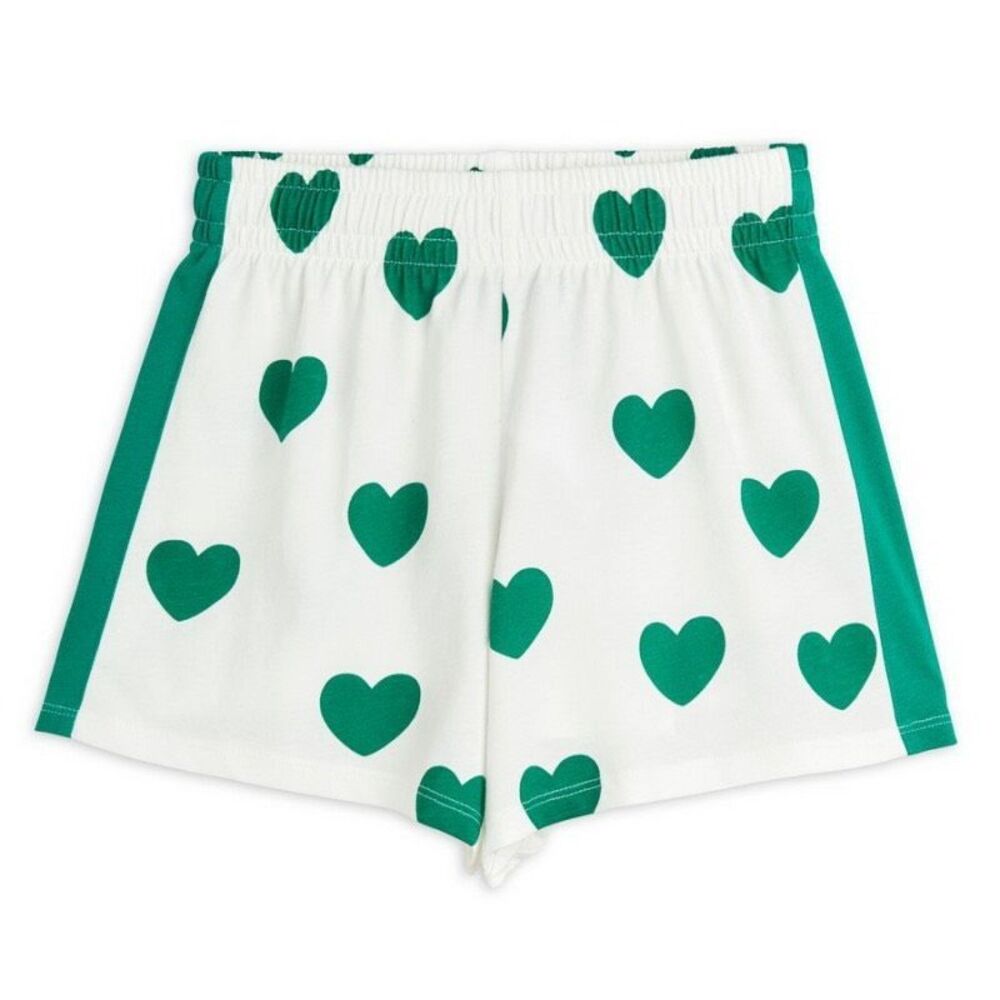 NWT MINI RODINI White and Green Heart Shorts
